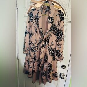 Chic Blazer with Black Floral Pattern